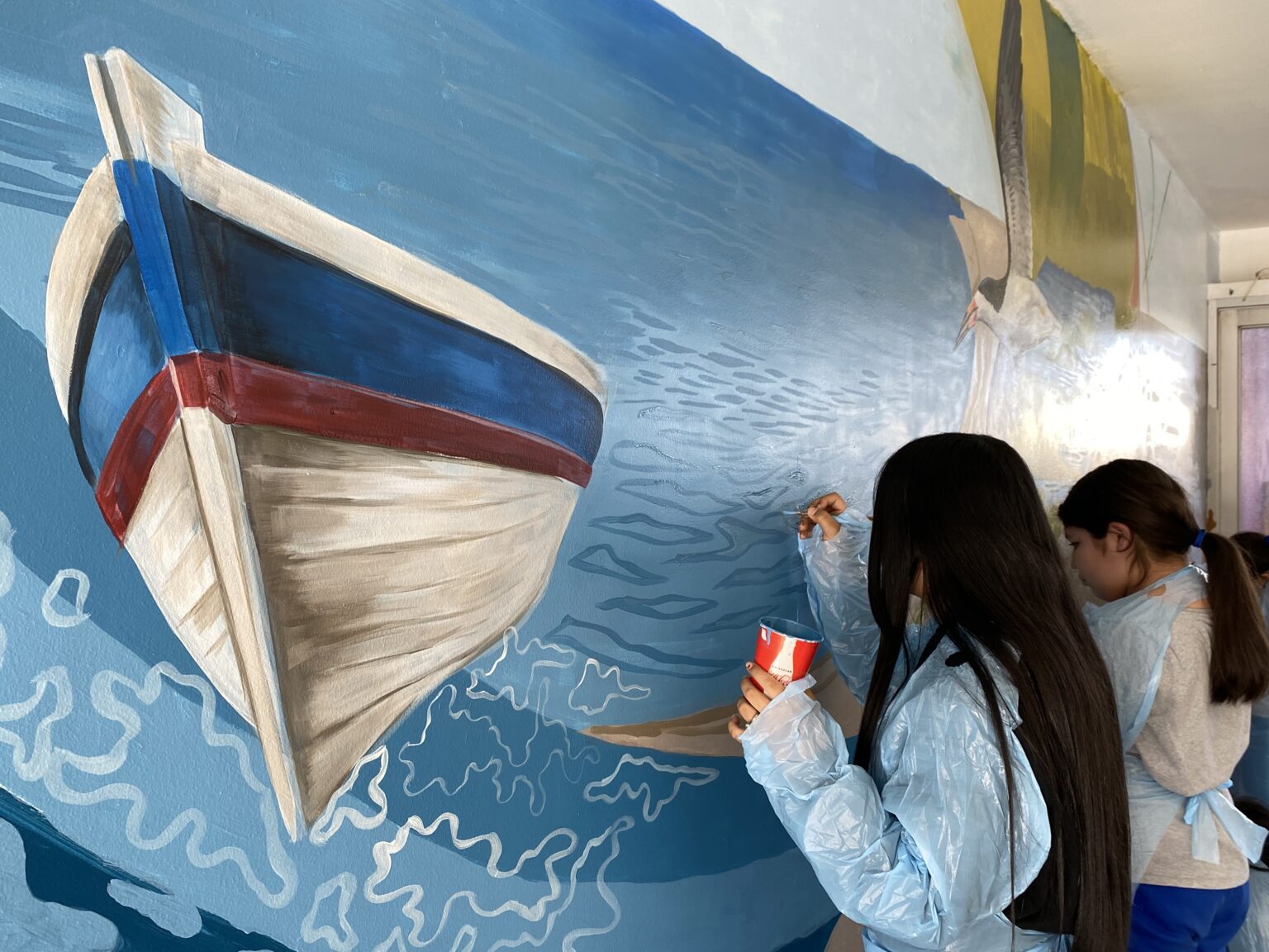 SECOS Artistas Investigadoras Y Comunidad Escolar Pintan Mural